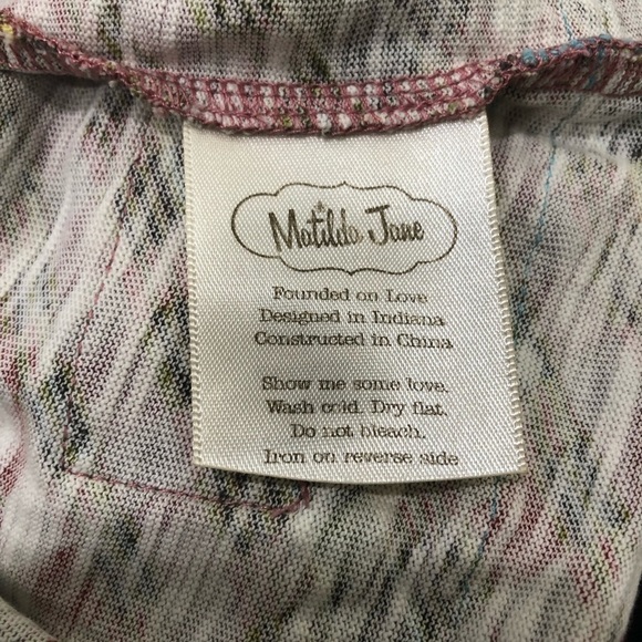 Matilda Jean Long Sleeve Dress Peter Pan Collar Pink Glass Like Buttons SZ 2 - Picture 10 of 12